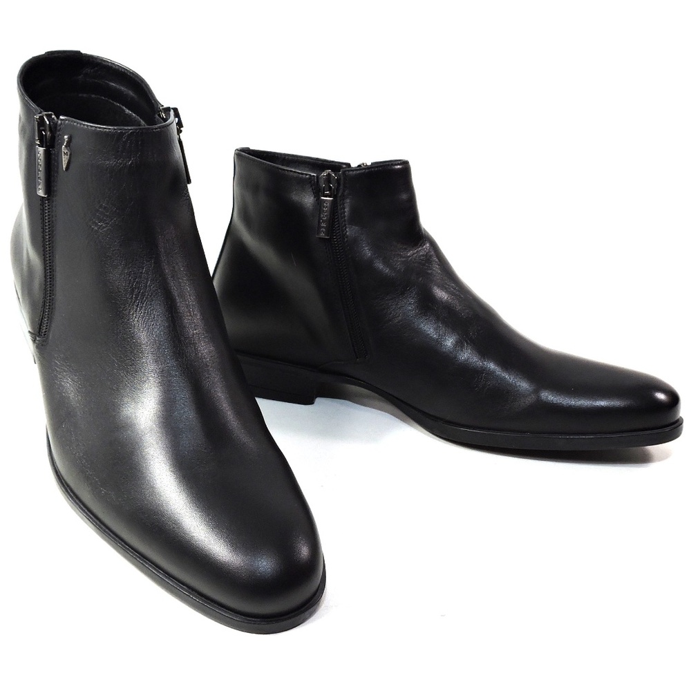 GOODMAN 🇮🇹 MEN'S BLACK SOFT LEATHER WINTER BOOTIE